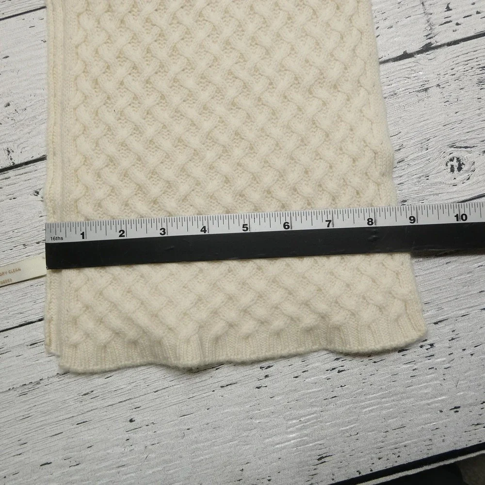Collectioneighteen Cashmere Scarf Womens One Size White Knit Textured Winter